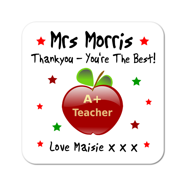 Thankyou Teacher Personalised Gift Coaster